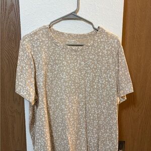 Old Navy Women's Everywear Tan Floral Short Sleeve Tee